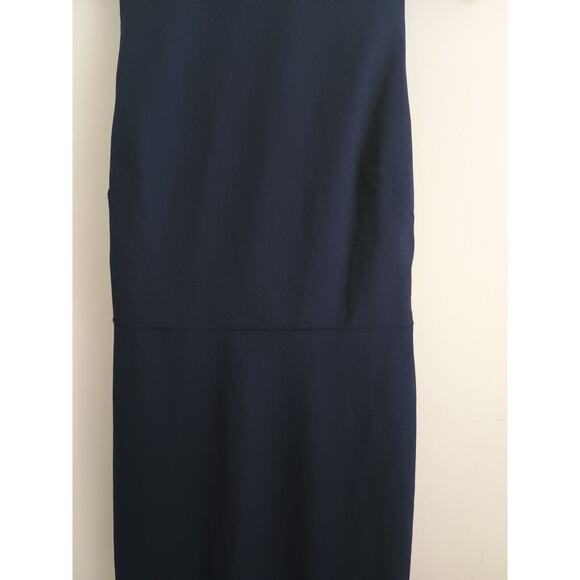 Anthropologie BHLDN Gown Women 8 Blue London Crepe Tie Back Slit Glam Maxi Dress - Picture 8 of 15